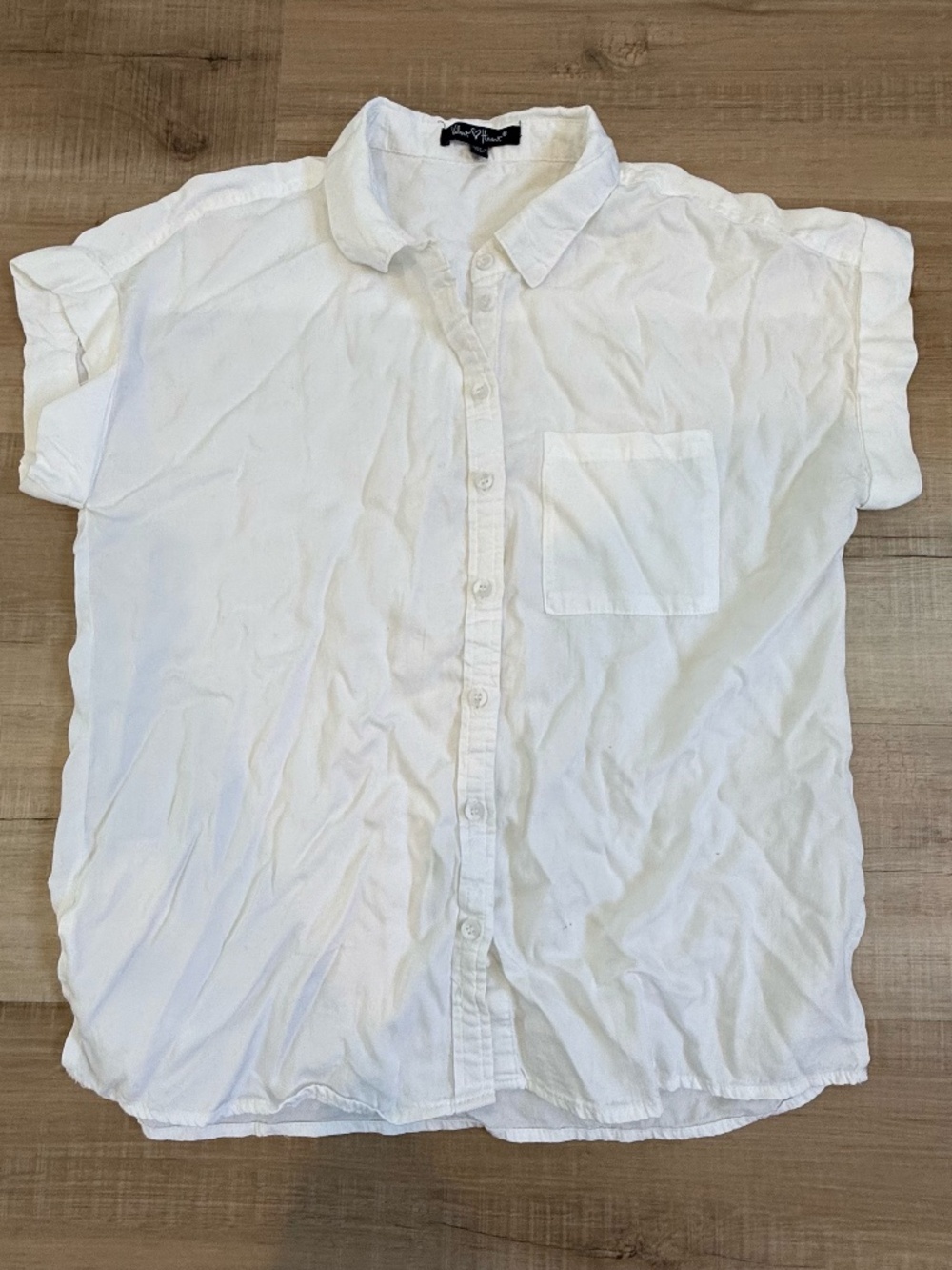 Velvet Heart Tencel White Short Sleeve Button Down Size Medium